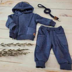 Dres niemowlęcy 2 cz z ocieplanej dresówki jeansowy ostatnie sztuki: 56,74