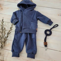 Dres niemowlęcy 2 cz z ocieplanej dresówki jeansowy ostatnie sztuki: 56,74