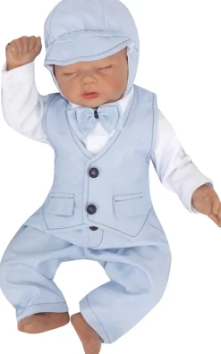 Elegancka kamizelka niemowlęca tkanina 56-86 niebieska