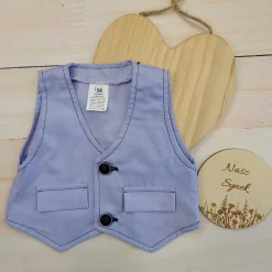 Elegancka kamizelka niemowlęca tkanina 56-86 niebieska