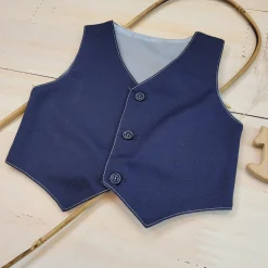 Elegancka kamizelka niemowlęca tkanina 62-86 granatowa ostatnie sztuki