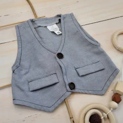 Elegancka kamizelka niemowlęca tkanina 56-86 szara