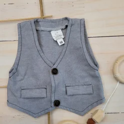 Elegancka kamizelka niemowlęca tkanina 56-86 szara