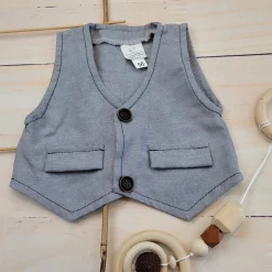 Elegancka kamizelka niemowlęca tkanina 56-86 szara