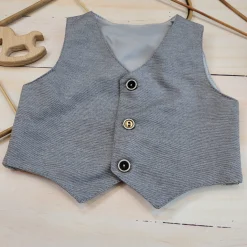 Elegancka kamizelka niemowlęca tkanina 56-86 szara ostatnie sztuki