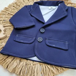 Elegancka marynarka niemowlęca tkanina 56-86 granatowa