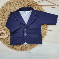 Elegancka marynarka niemowlęca tkanina 56-86 granatowa