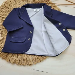 Elegancka marynarka niemowlęca tkanina 56-86 granatowa