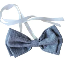Elegancka muszka niemowlęca tkanina wiązana szara