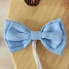 Elegancka muszka niemowlęca tkanina wiązana niebieska