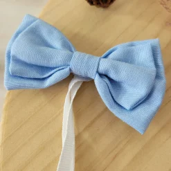 Elegancka muszka niemowlęca tkanina wiązana niebieska