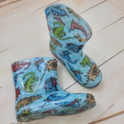 Kalosze dziecięce błękitne w dinozaury