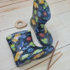 Kalosze dziecięce chłopięce w kolorowe dinozaury