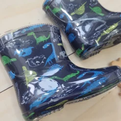 Kalosze dziecięce granatowe w dinozaury