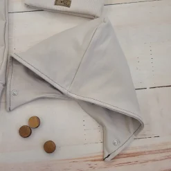 Kazum Bawełniany kombinezon z odpinanym kapturem+buciki+czapeczka,rosnący z dzieckiem 56-86, alabaster beige