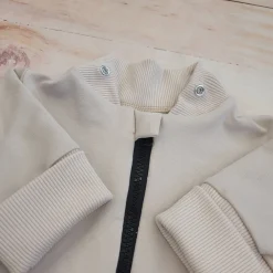 Kazum Bawełniany kombinezon z odpinanym kapturem+buciki+czapeczka,rosnący z dzieckiem 56-86, alabaster beige