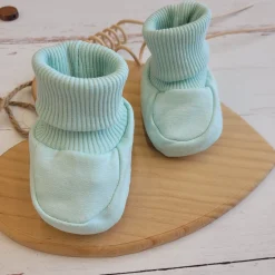 KAZUM Buciki niemowlęce, materiałowe buciko-skarpetki minty green 56-86