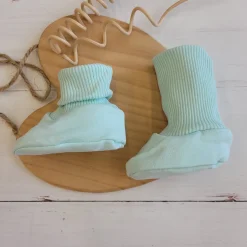 KAZUM Buciki niemowlęce, materiałowe buciko-skarpetki minty green 56-86