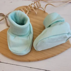 KAZUM Buciki niemowlęce, materiałowe buciko-skarpetki minty green 56-86