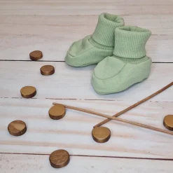 KAZUM Buciki niemowlęce, materiałowe buciko-skarpetki olive green 56-86