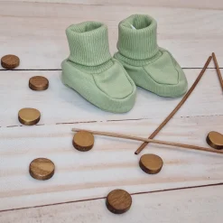 KAZUM Buciki niemowlęce, materiałowe buciko-skarpetki olive green 56-86