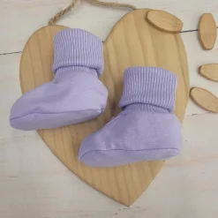 KAZUM Buciki niemowlęce, materiałowe buciko-skarpetki soft lilac
