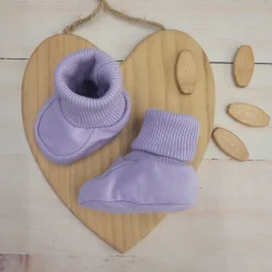 KAZUM Buciki niemowlęce, materiałowe buciko-skarpetki soft lilac