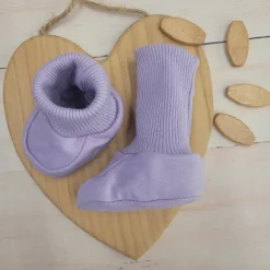 KAZUM Buciki niemowlęce, materiałowe buciko-skarpetki soft lilac