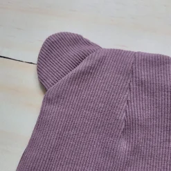 KAZUM Czapka podwójna prążkowana niemowlęca z uszami lily charm rozmiar 56-86