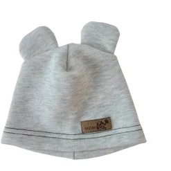 KAZUM Czapka z uszkami z dresówki ocieplanej 56-86 silver gray