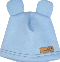 KAZUM Czapka z uszkami z dresówki ocieplanej 56-86 baby blue