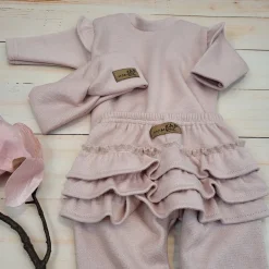 KAZUM 3 cz komplet bluza oversize + legginsy ze spódniczką+ opaska 56 pink glow