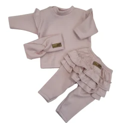 KAZUM 3 cz komplet bluza oversize + legginsy ze spódniczką+ opaska 56 pink glow