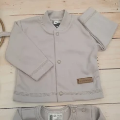 KAZUM 4 cz komplet: body +śpioch+kaftanik+czapka silver ostatnie sztuki 50