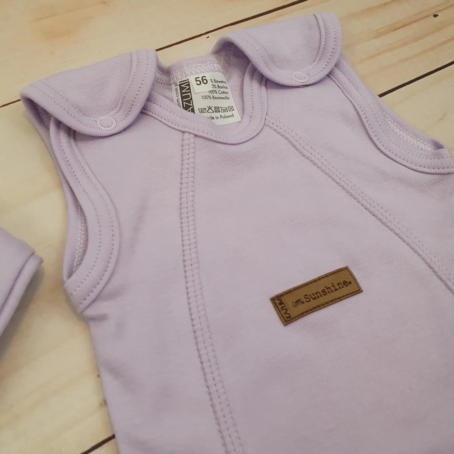 KAZUM 4 cz komplet: body +śpioch+kaftanik+czapka sweet lila ostatnie sztuki 50-62