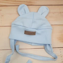 KAZUM 4 cz komplet: body +śpioch+kaftanik+czapka baby blue ostatnie sztuki 50, 62