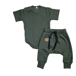 KAZUM 2 cz komplet body+spodnie 56-86 khaki