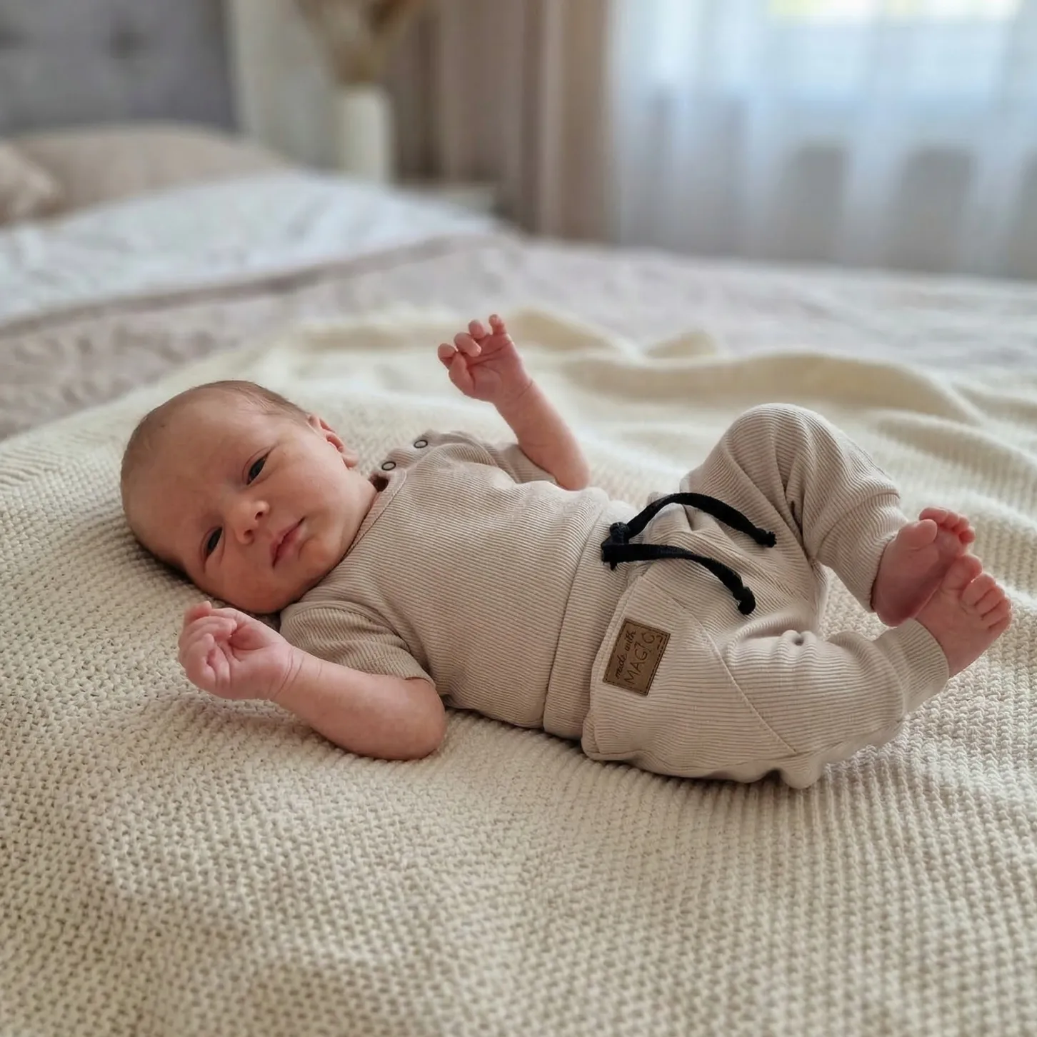 KAZUM 2 cz komplet body+spodnie 56-86 beige latte