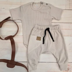 KAZUM 2 cz komplet body+spodnie 56-86 beige latte