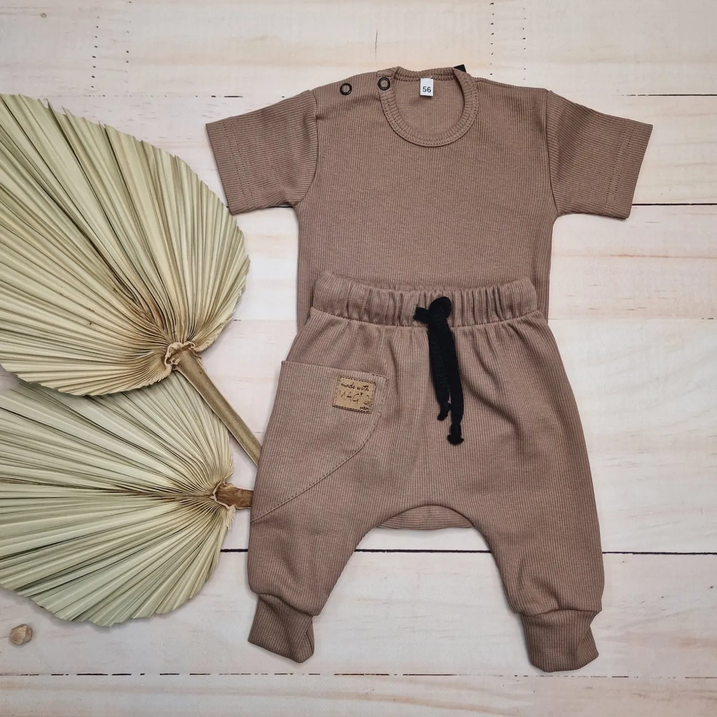 KAZUM 2 cz komplet body+spodnie 56-86 chocolate