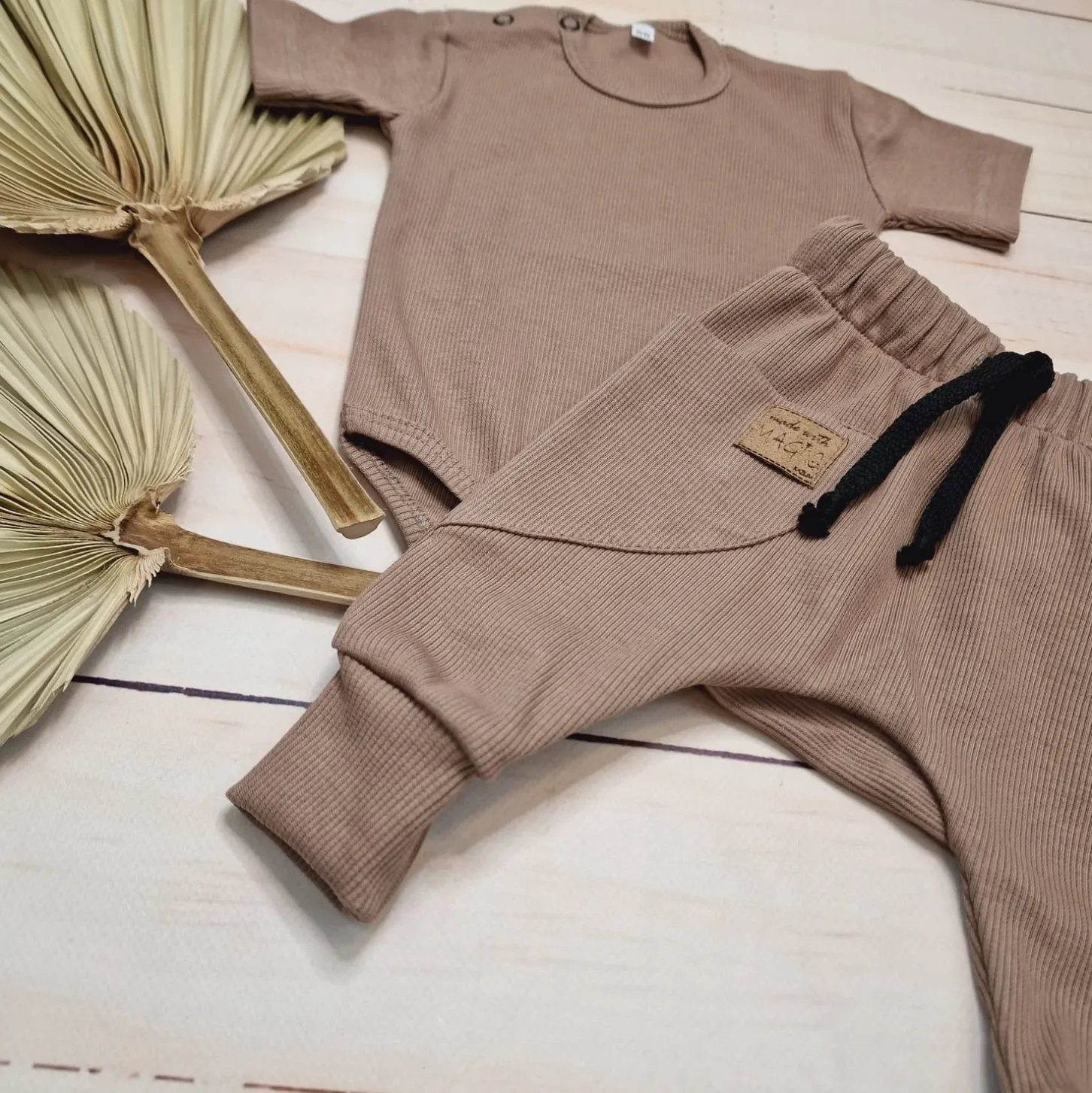 KAZUM 2 cz komplet body+spodnie 56-86 chocolate