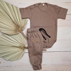 KAZUM 2 cz komplet body+spodnie 56-86 chocolate