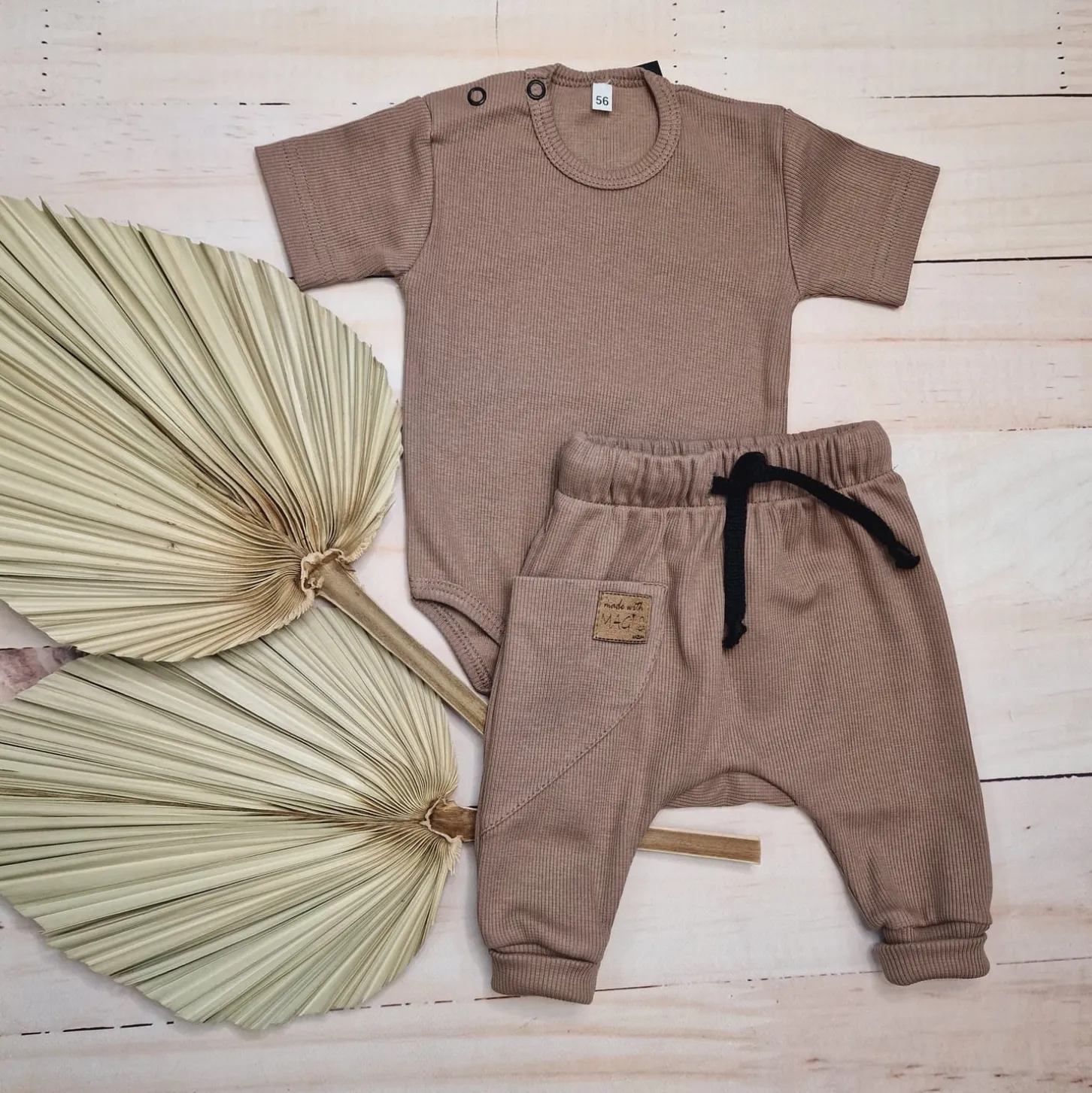 KAZUM 2 cz komplet body+spodnie 56-86 chocolate