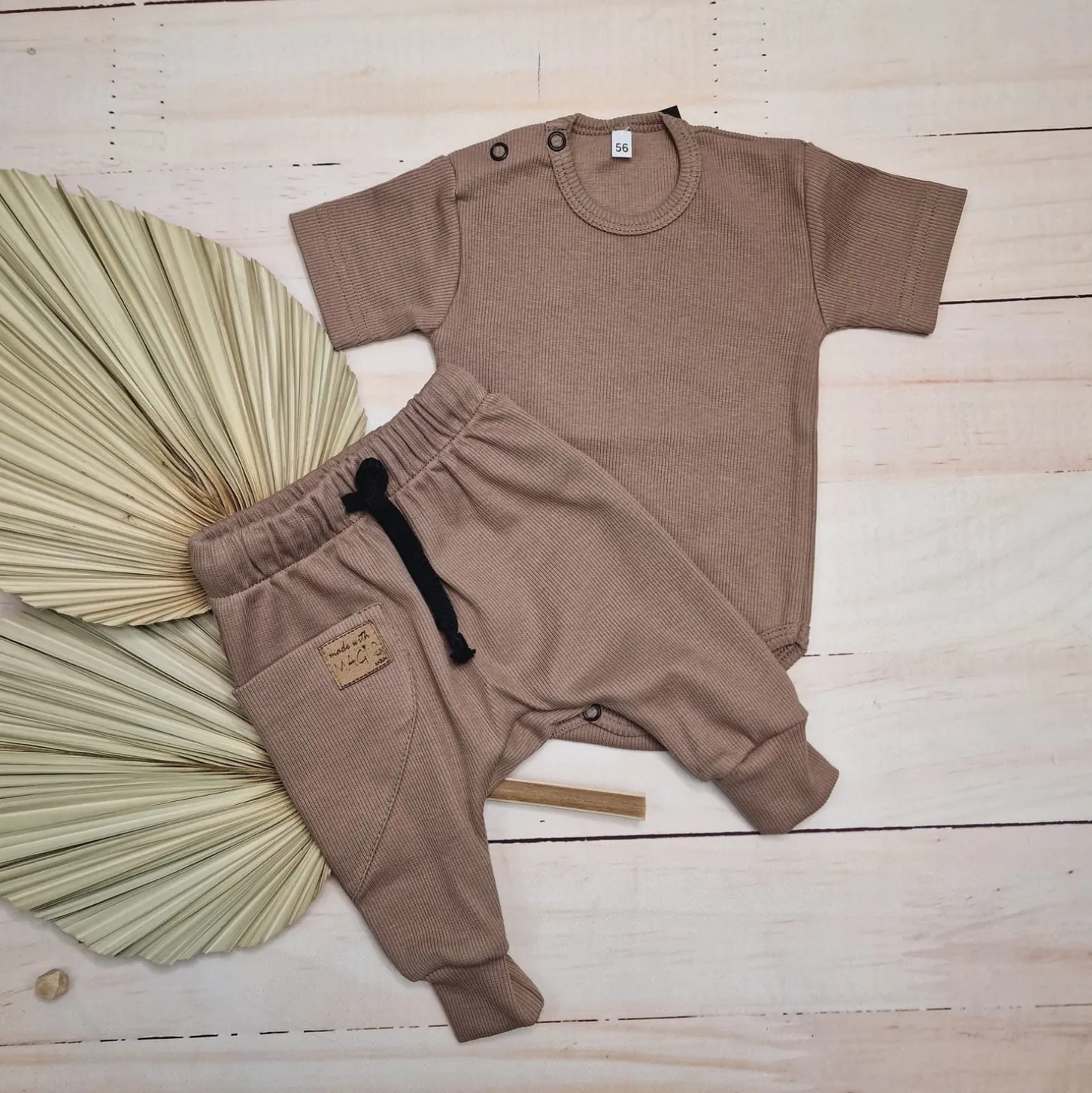 KAZUM 2 cz komplet body+spodnie 56-86 chocolate