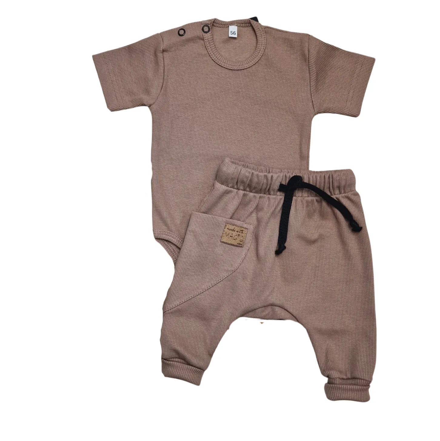 KAZUM 2 cz komplet body+spodnie 56-86 chocolate