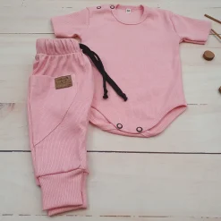KAZUM 2 cz komplet body+spodnie 56-86 pinky glow