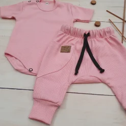 KAZUM 2 cz komplet body+spodnie 56-86 pinky glow