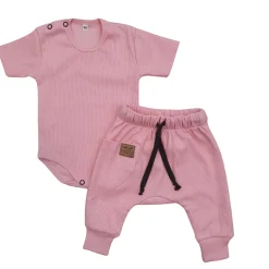 KAZUM 2 cz komplet body+spodnie 56-86 pinky glow