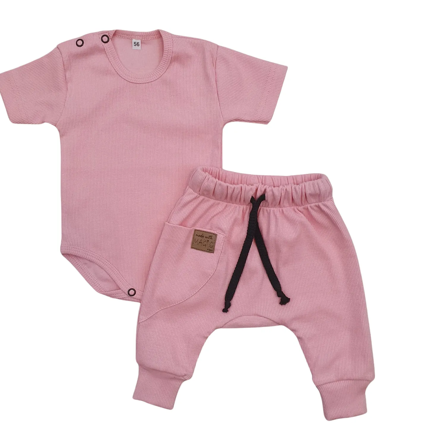 KAZUM 2 cz komplet body+spodnie 56-86 pinky glow