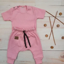 KAZUM 2 cz komplet body+spodnie 56-86 pinky glow